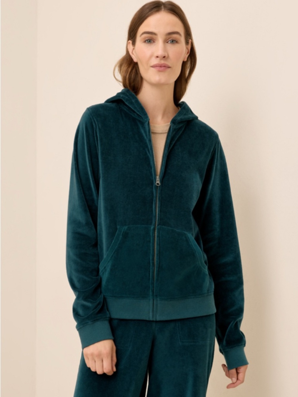 Pact Discontinued Women's Celestial Cotton Velour Zip Hoodie Small